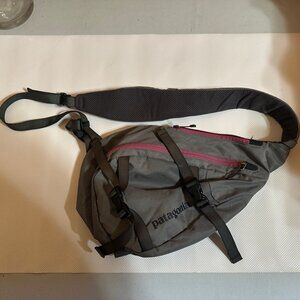 Patagonia Atom  Sling Bag Grey/ Pink Crossbody Travel /Hiking Discontinued